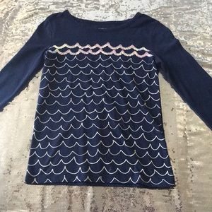 Dark blue long sleeve with details